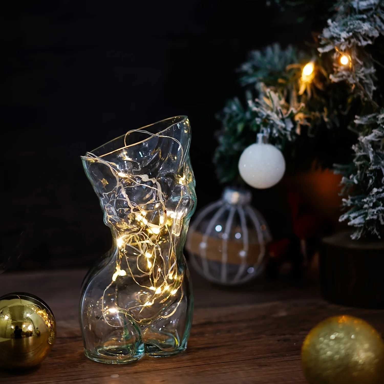 1pc Transparent Glass Vase Creative Female Body Vase Party Decoration Glass VaseValentines Day Decoration C251017