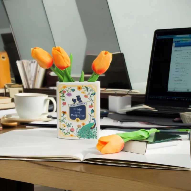 Ceramic vasesflower arrangementsins style creative and personzed book decorationsindoor flower arrangementsceramic crafts C251017