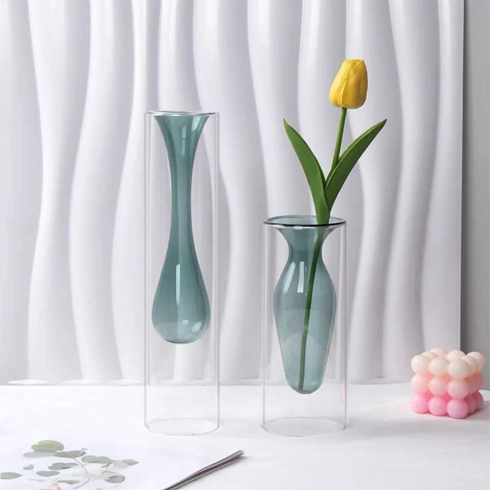 Creative Flower Vases Decorative Glass Bottles Hydroponic Planter for Wedding Centerpieces Living Home Office Table Decor C251017