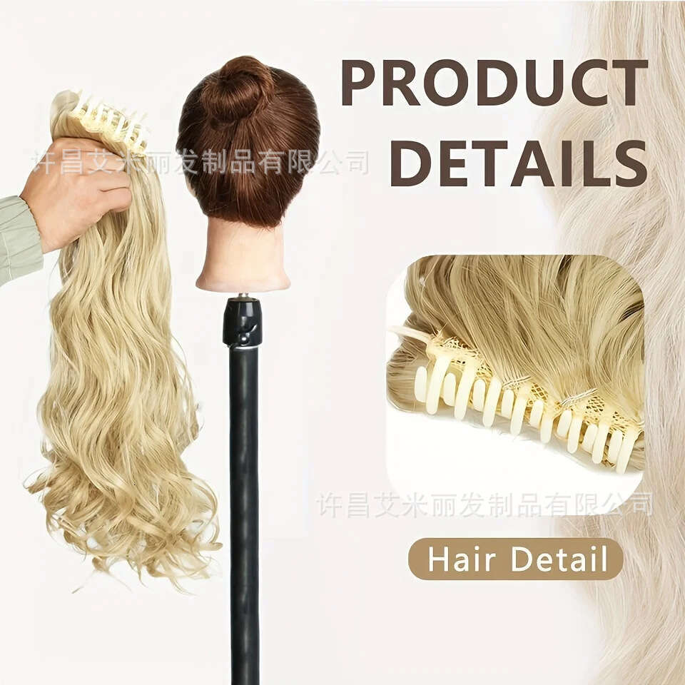 Long Curly Wavy Curl Large Claw Clip Ponytail Hair
