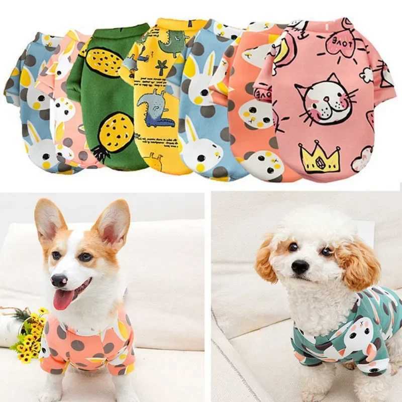Cute Animal Printed Pet Coat Dog Home Clothes Soft Sleeping Suit French Bulldog Pet Jumpsuit Warm Pets Clothing Ropa PerroW251017