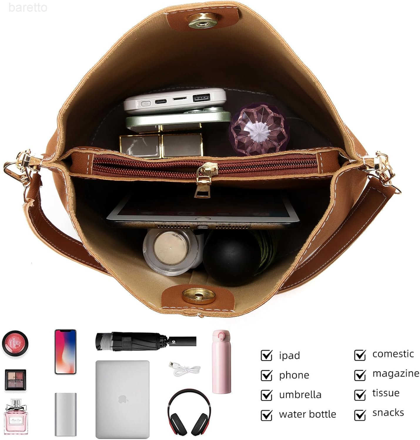 Suede Bucket Purses for Women Tote Shoulder Bucket Bag Z251017