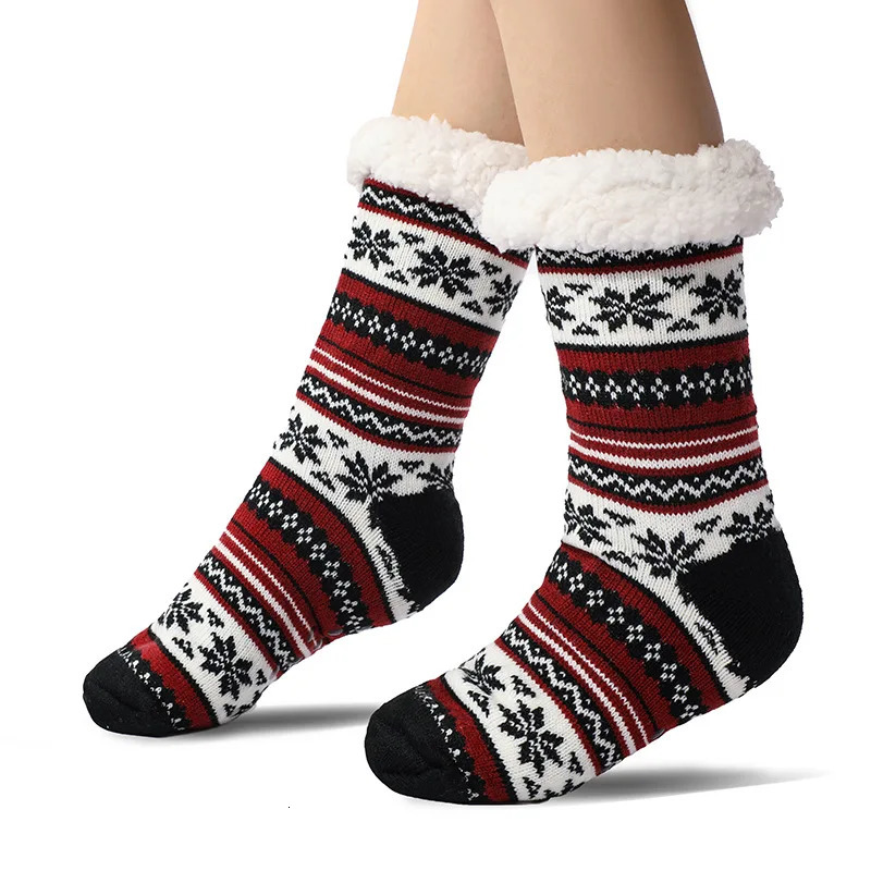 Fluffy Non Slip Socks Mens Plaid Winter Warm Short Cotton Thickened Home Sleeping Thermal Soft Anti Skid Floor Fuzzy Sock Male 251017