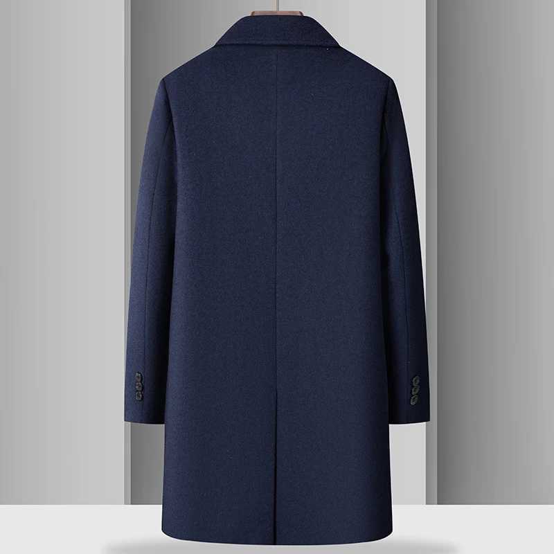 Trendy Mens Wool Coat Autumn Winter Fashion Long Wool Jacket Business Casual Style Trench Coat Comfortable and Warm Mens Top J251017