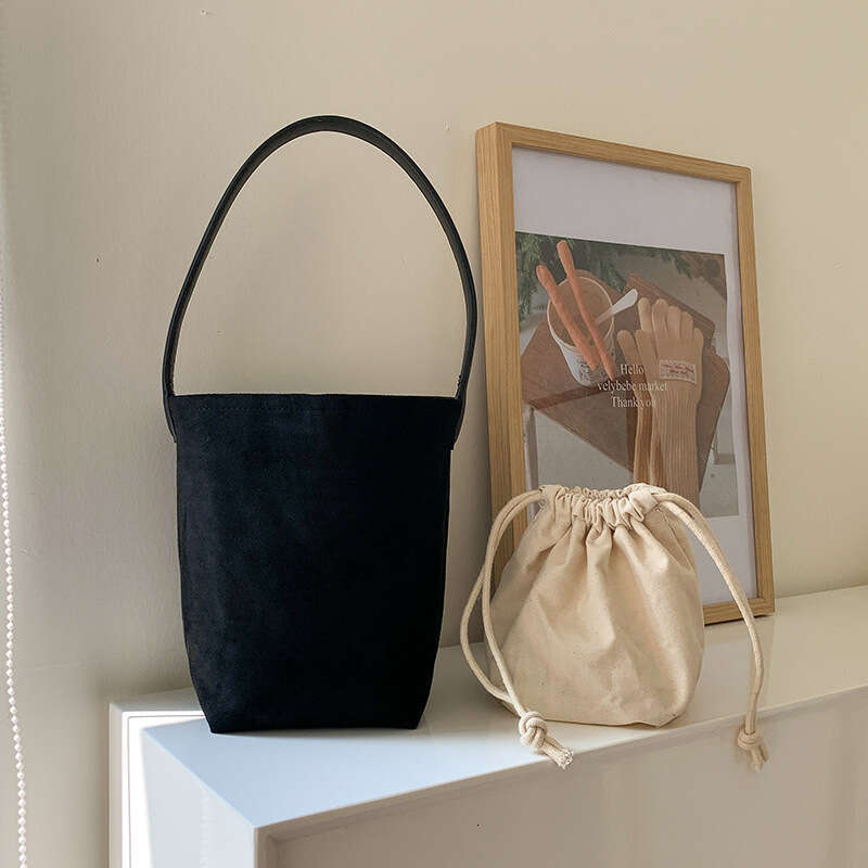 Autumn Simple Versatile Matte Mother-Daughter Bucket Korean Version New Suede Fashion Large Capacity Niche Shoulder Bag For Women B5