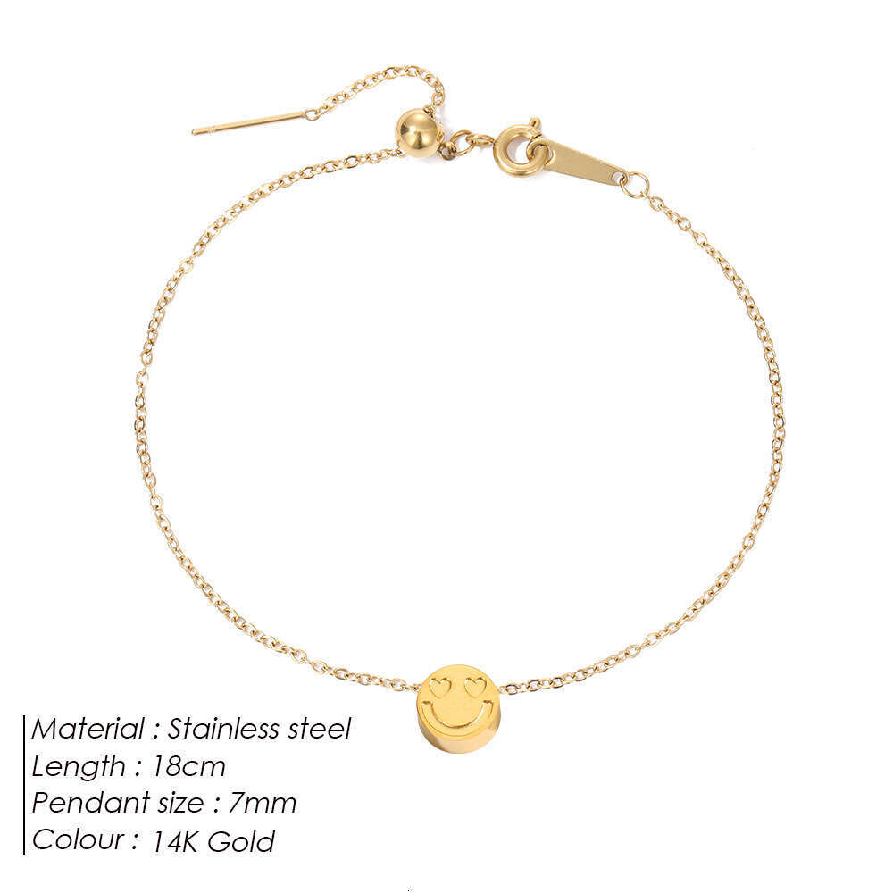 St.delan Korean Version Niche Design High-end Titanium Steel Smiley Face Bracelet Minimalist Fashion Trend Pendant