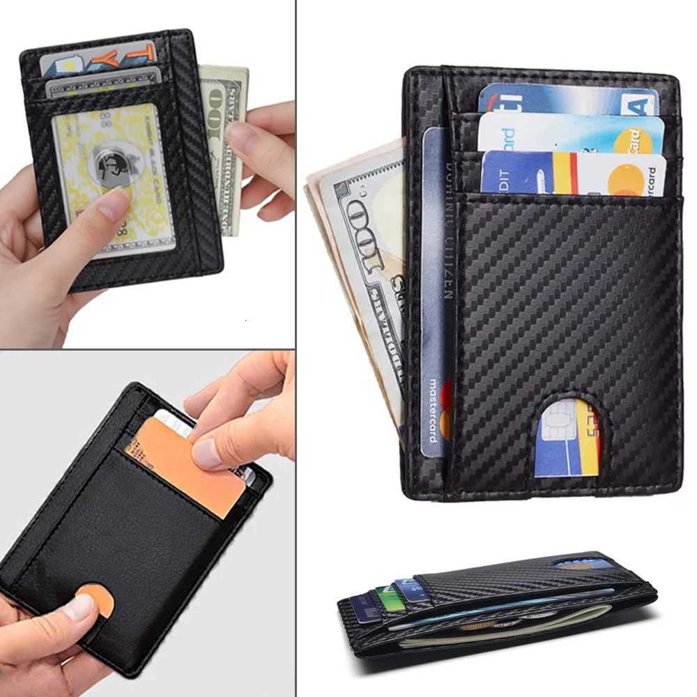 2024 Rfid Men Card Holder Wallets Pu Leather Customized Hasp Small Card Wallets Portable Slim Mini Wallet Business Male PursesW251017