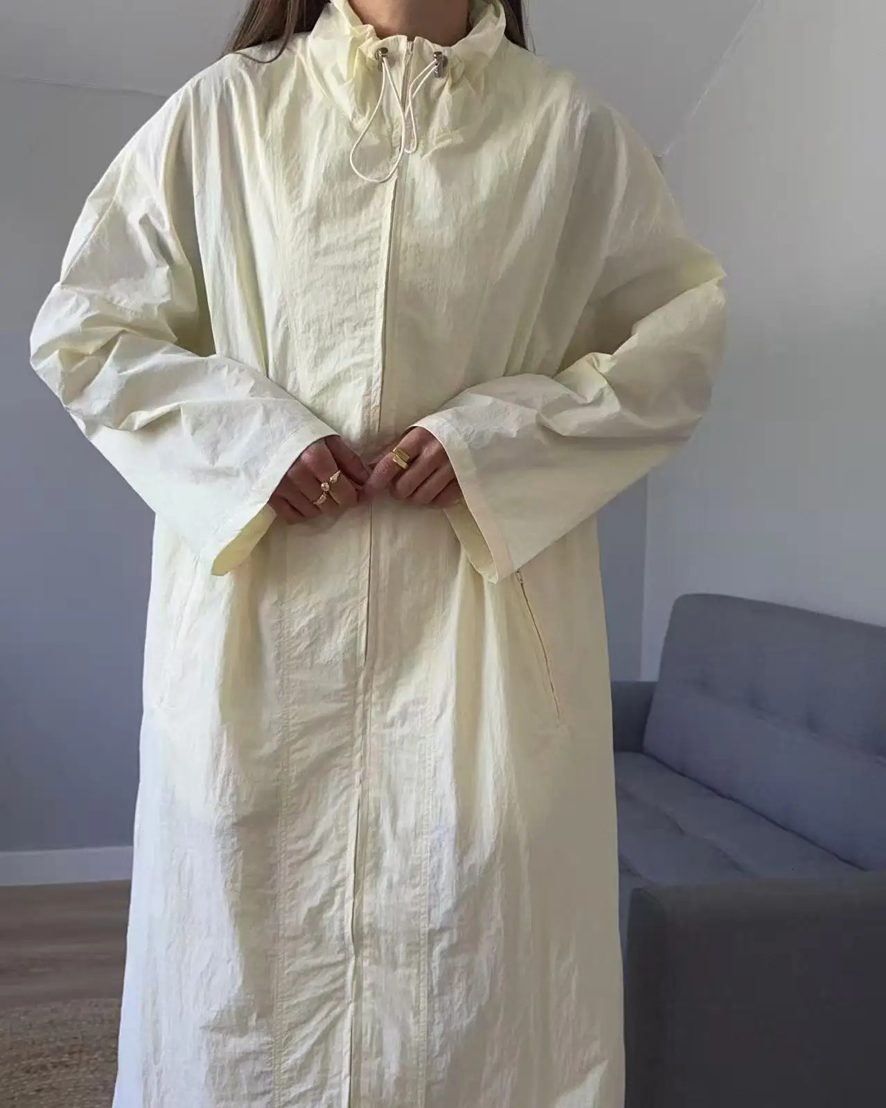 2025 Women Fashion Fall Autumn trench coat Female outerwear blue Khaki 251013