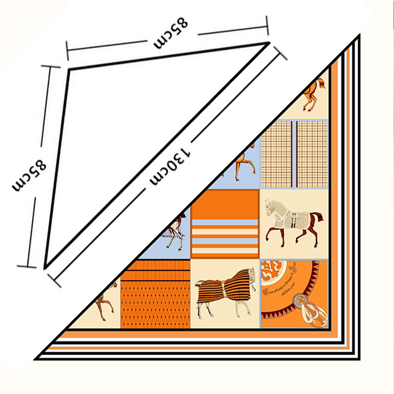 Soft Twill Satin Triangle Scarf Fashion Versatile For Daily Outfit Travel Party Office