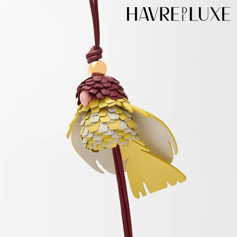 Cowhide leather parrot bird charm for womens bag fashion highend durable exquisite workmanship bag decoration bag accessories 251016