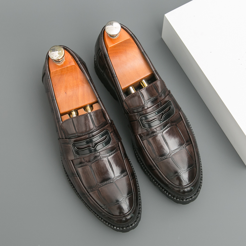 6222-Tassel thick soled leather shoes, business formal casual shoes, hairstylists, men's shoes, plus size trend