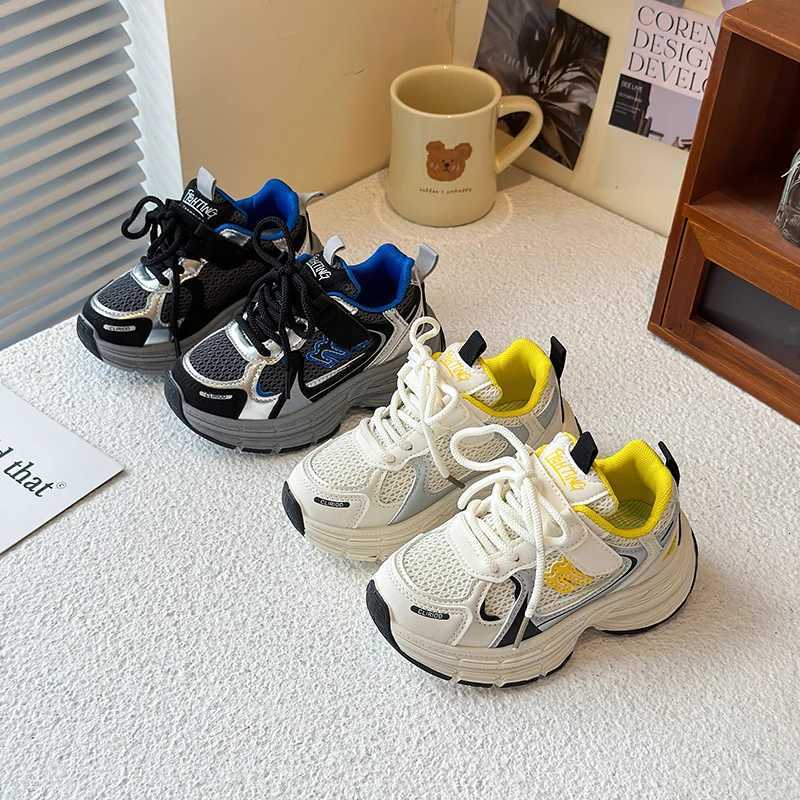 New childrens mesh sports shoes for boys breathable casual shoes for girls versatile dad shoes soft sole anti slip breathableT251017