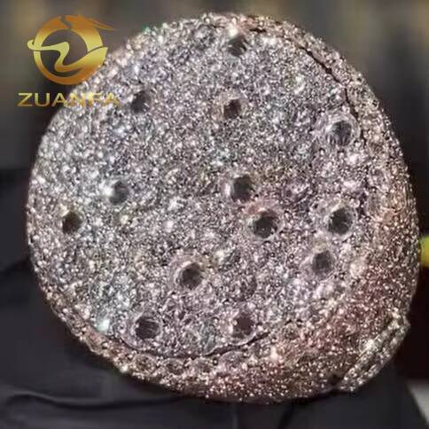 Diamond Reverse Setting New Iced Out Jewelry Moissanite Hip Hop Ring 925 Sterling Silver Men Diamond Ring Custom