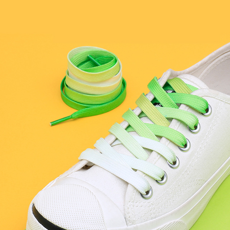 Fashionable and high quality Flat Colorful Fashion Sneakers Shoelaces Rainbow Shoe Laces