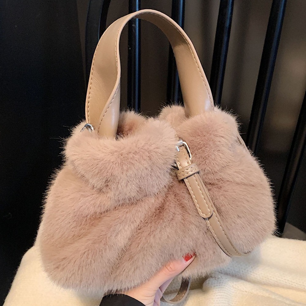 Stylish Fall-Winter Faux Fur Crossbody for Her Soft Material, Trendy Shape, Versatile Carry Options