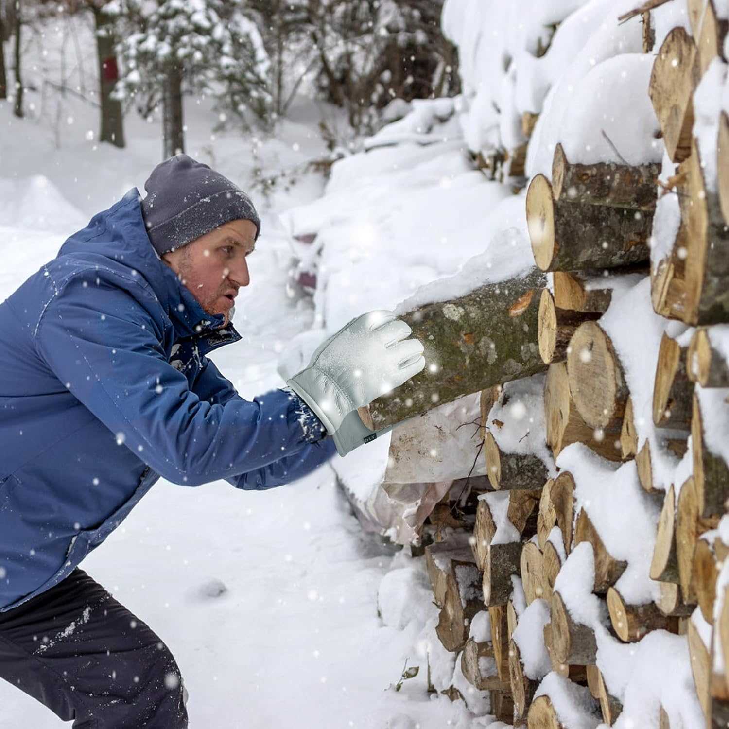 Winter Gloves Women WaterResistant Insulated Puncture and Abrasion Resistant Cowhide Leather with Warm Thinsulate Lining for Cold Weather Small White 