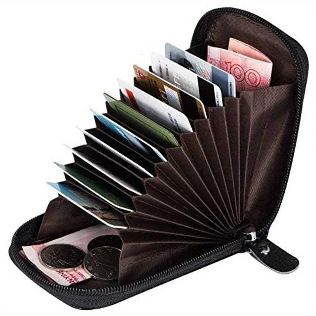 1Pc Card Bag Portable Mens PU Leisure Card with Zipper Short Business Card Vertical Version Card HolderW251017