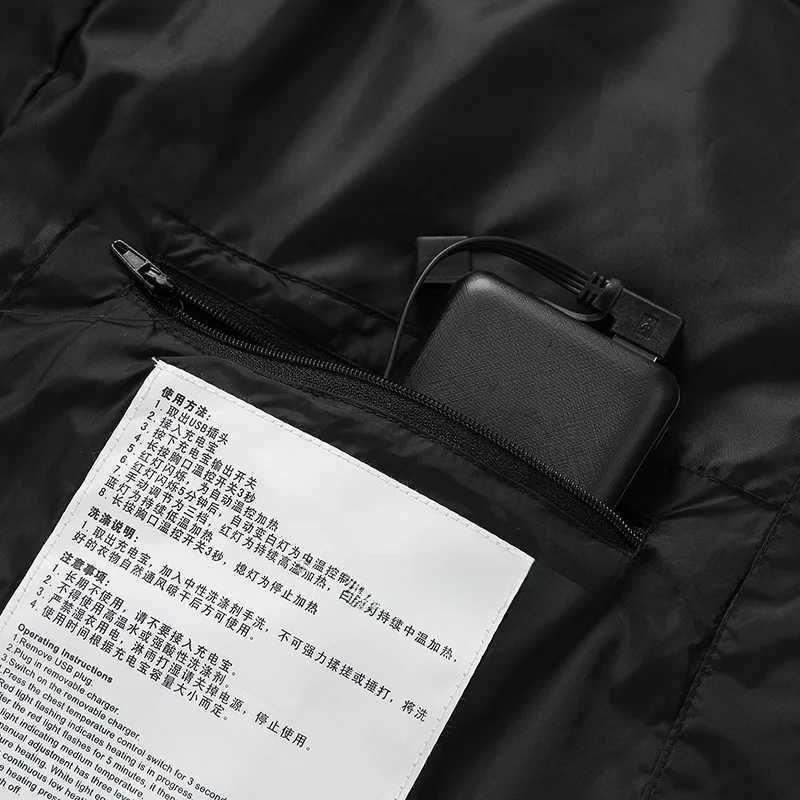 Mens Smart Constant Temperature Electric Heating Vest 9 Zone Thermal Safety Warmth Heated Jacket USB Powered Thickened Cotton H251017