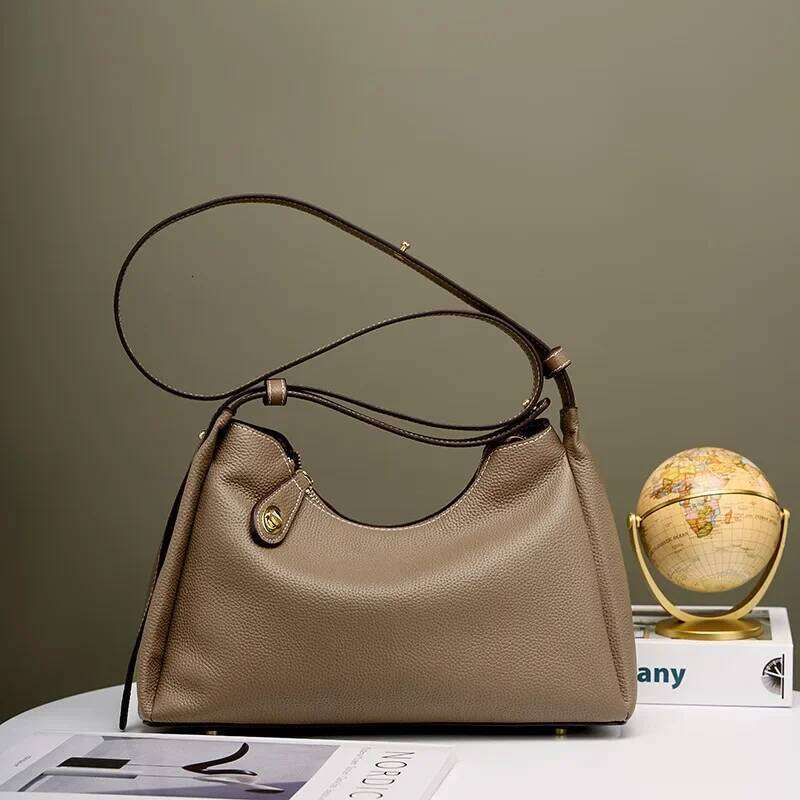 Women's Genuine Leather Top-Handle Bags 2024 New Women Fashion Armpit Crossbody Shoulder Bag