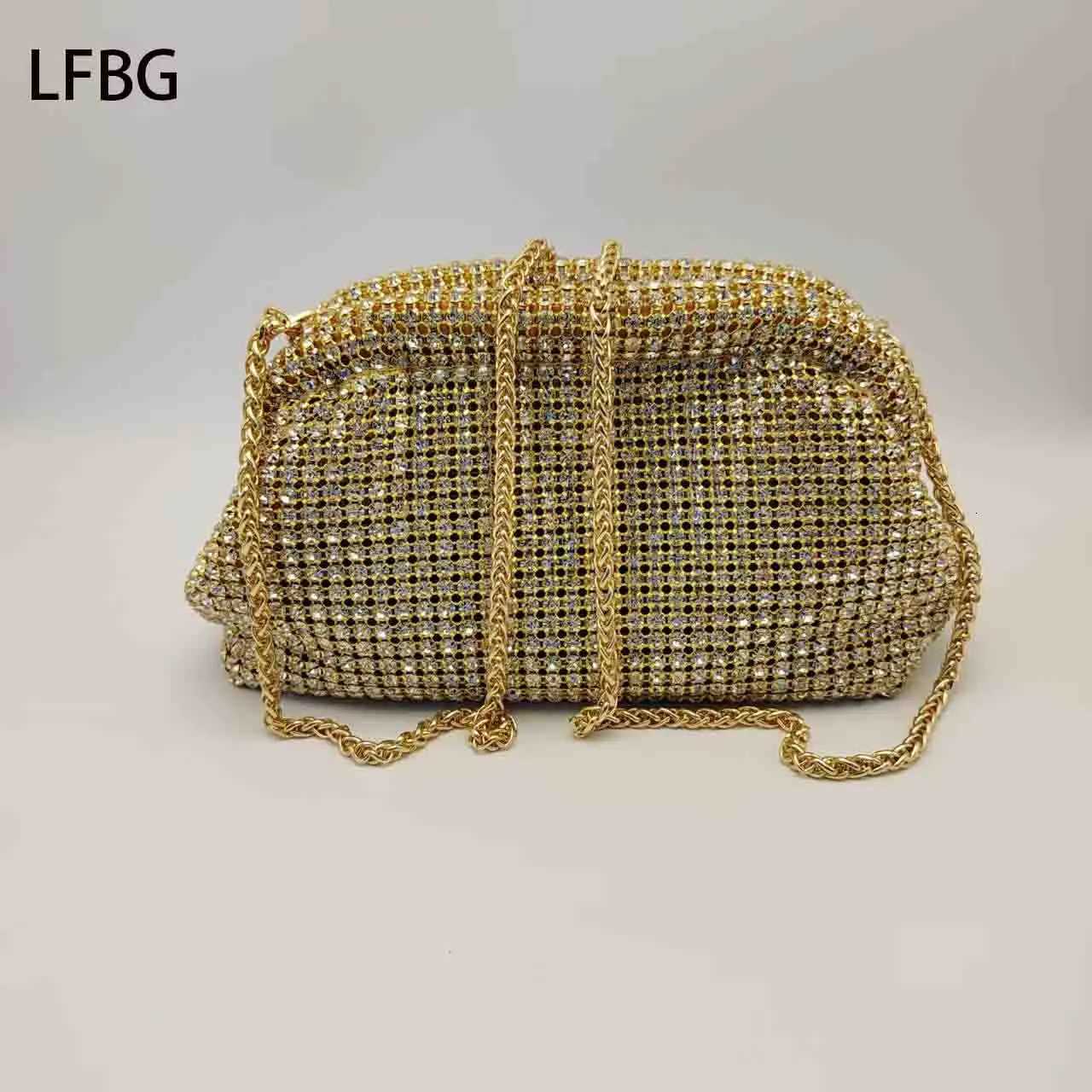 2025 New Evening Bag Gold Cloud Clutch Bag Rhinestone Purse Wedding Bag High Quality Bridal Bag Z251017