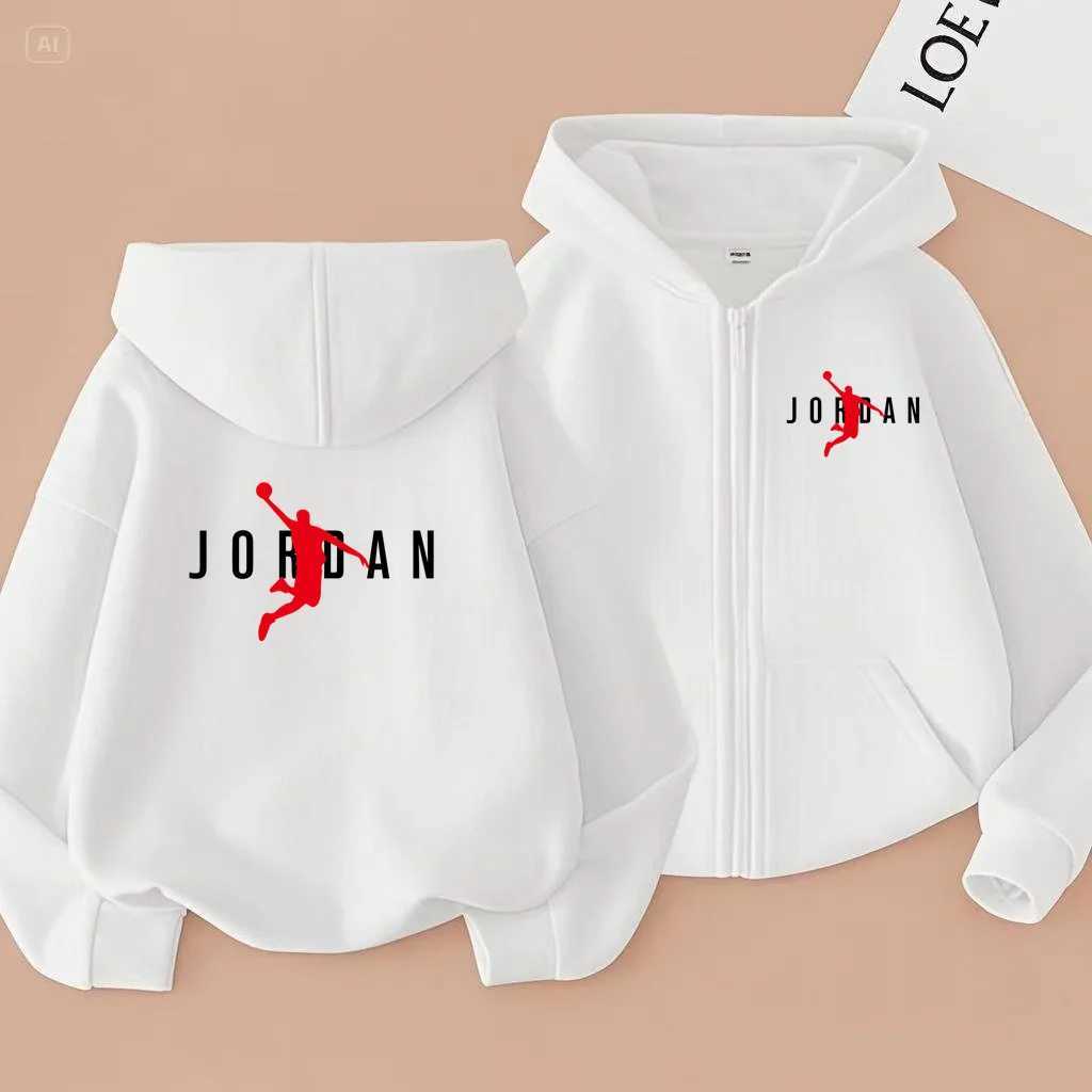 Childrens Sportswear Loose Sports Jackets Boys and Girls Aged 3 to 12 Zipper Sportswear and Hoodies for Teenagers C251017