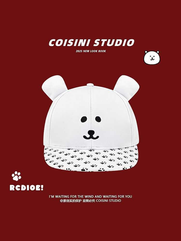 Cute Niche Design SelfDeprecating Bear Flat Brim Baseball Cap for Girls Spring Summer Sweet Cool Anime Bear Baseball Hat W251017