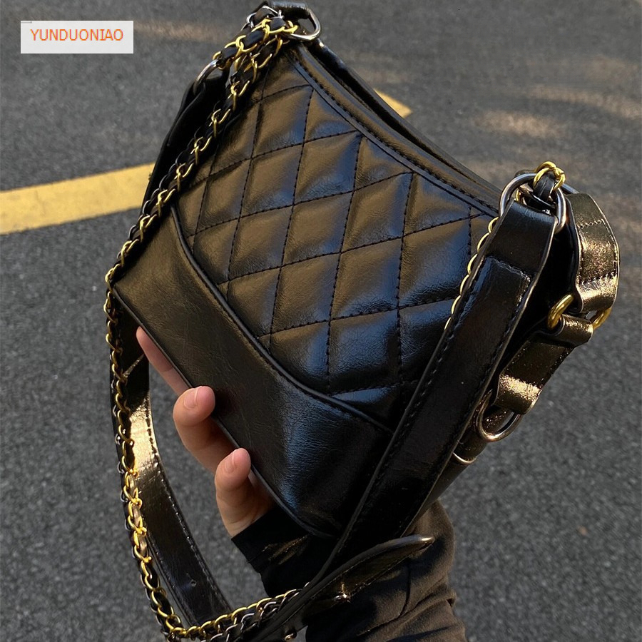 2025 Luxury handbag chain bag autumn and winter new designer bag new fashion black women's crossbody bag plaid women's shoulder bag