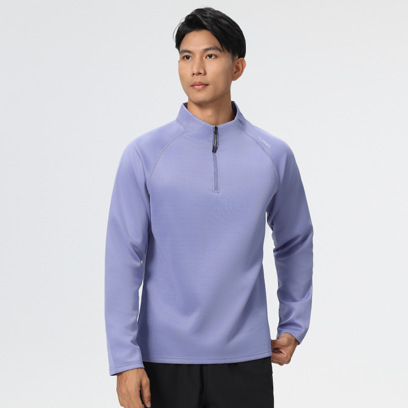 Men's Thickened Half-Zip Stand-Collar Outdoor Running Sweatshirt - Autumn/Winter Sports Training Gear for Fitness & Basketball