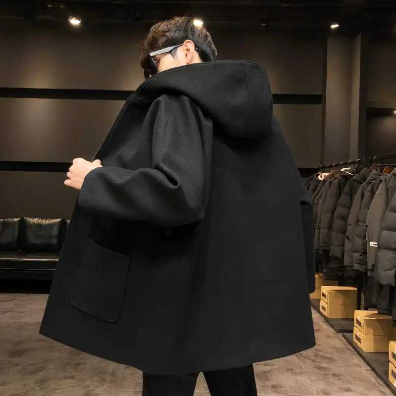 Mens Hoodie Jackets Solid Color Male Coats Overcoat Wool Blends Oversize Joker Aesthetic Y2k Cold Luxury Designer Windbreaker J251017