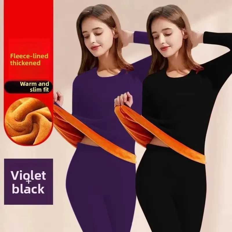 Thickened Warm Underwear Sets for Women Thermal Long Johns Winter Clothes Sexy UltraThick AntiCold Home Comfortable Sleepwear H251017