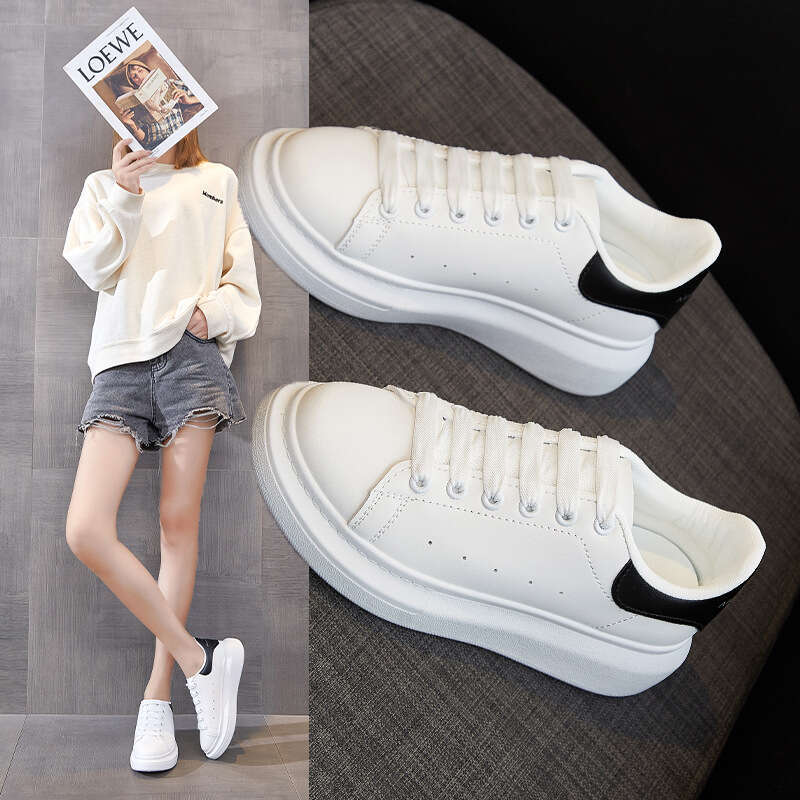 Douchuan new Internet Celebrity White Women, Platform Shoes, Student Sports Sneakers, Breathable Thick-Soled Height-Increasing Shoes For Women