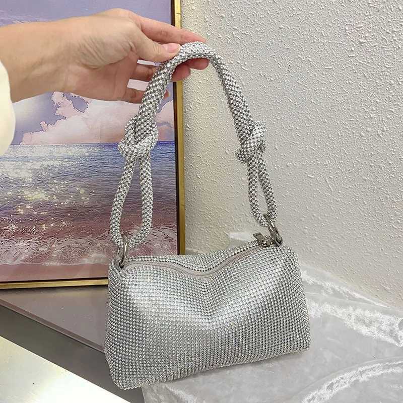 Diamondencrusted diamondknotted underarm bag shiny personality simple dumpling shoulder bag womens hand bag Z251017