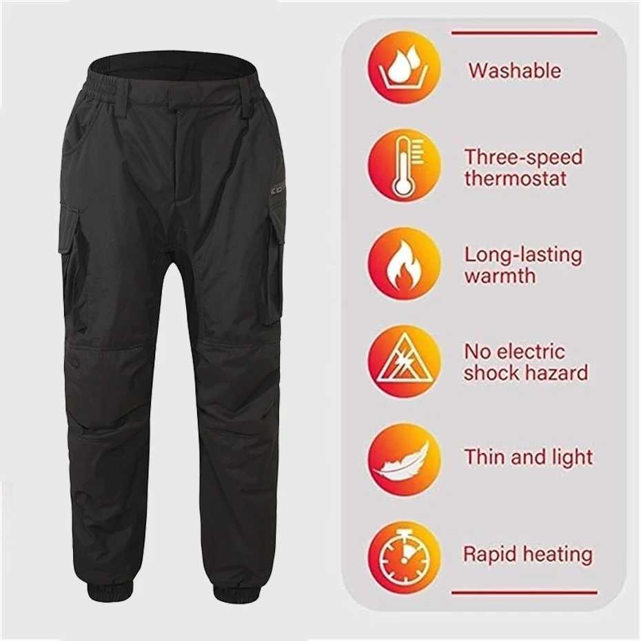 USB Heating Jogger Pants Men Winter Infrared 18 Heating Areas Pants Male Electric Heated Pants Waterproof Trousers H251017
