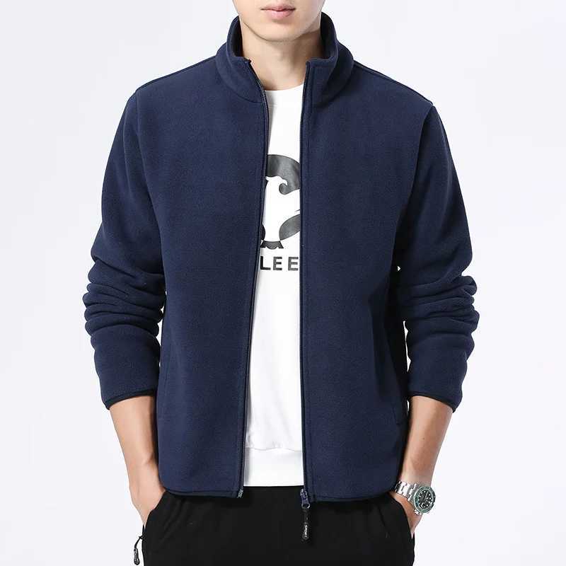 Winter fleece hiking jacket windbreaker for men Sportswear Wool lining thickened warm mens coat plus size overcoat J251017