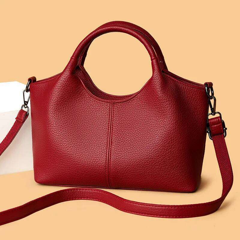 Women S Leather Textured Tote Bag Lightweight Large Capacity Crossbody Shoulder Purse Minimalist Handbag