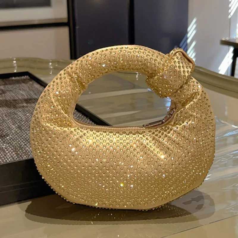 Designer Ladies Clutch Rhinestone Evening Purse Knoted Sparkling Crystal Diamond Wedding Handbag Luxury Glitter Party Bag Z251017