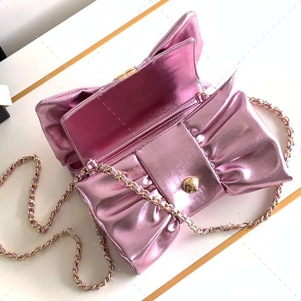 Designer Clutch 22CM Mirror Quality Chain Metallic Lambskin Leather Crossbody Bags Shoulder Bag Women