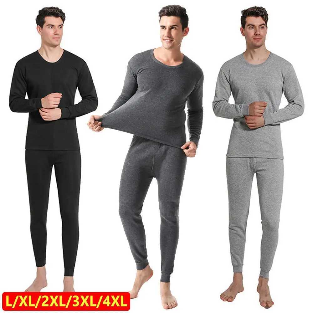 Thermal Underwear Set for Men Soft Fleece Lined Long Johns Set Mens Top Bottom Set Winter Cold Weather Thermal Clothes H251017