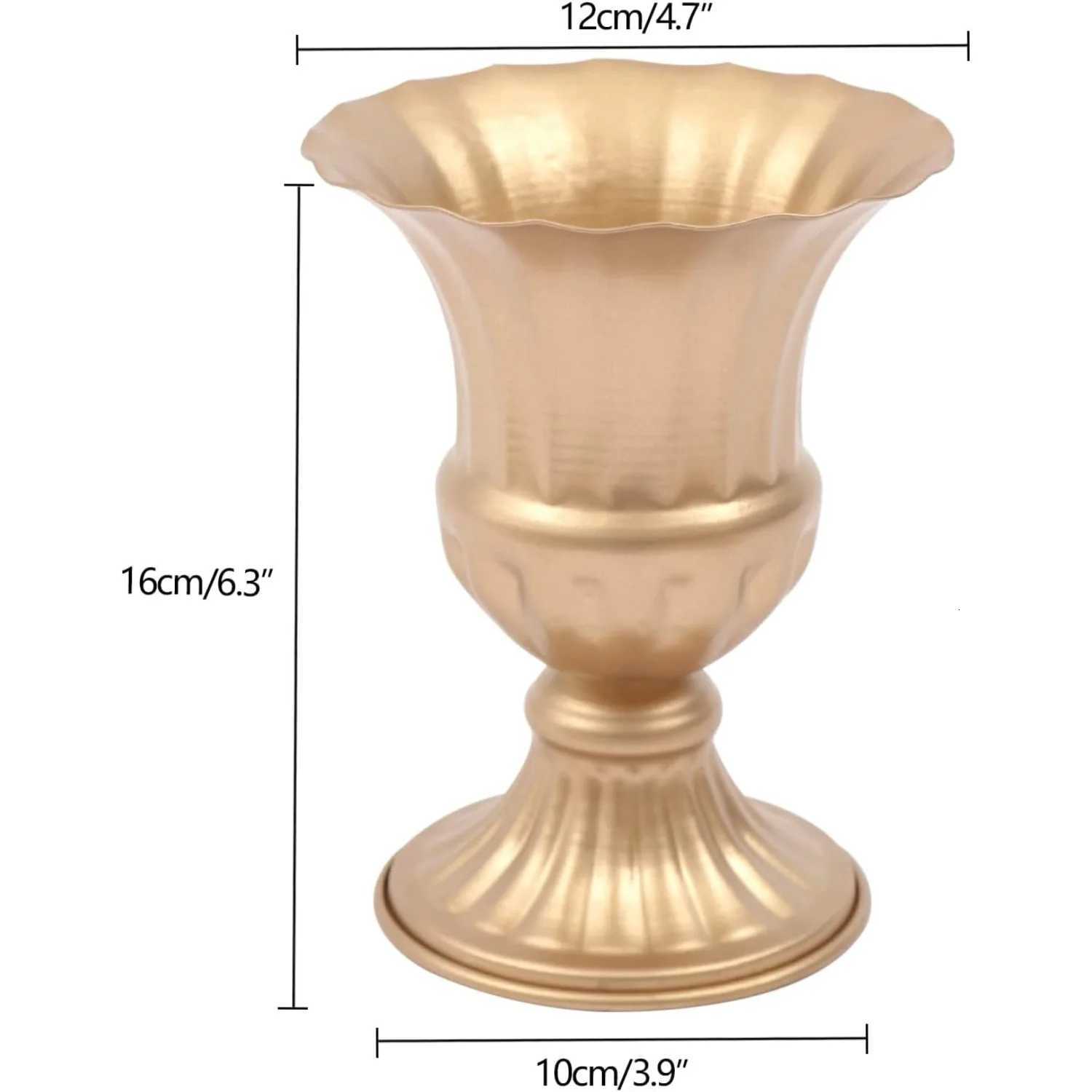 10 Pcs Gold Flower Vases 63 H Centrepieces for Wedding Reception Tables Home Flower Stands for BirthdayChristmas Events C251017