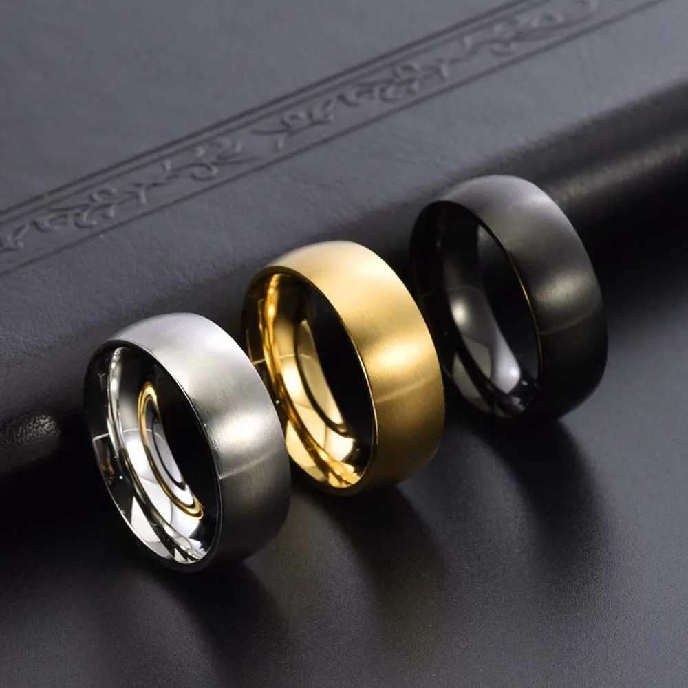 Mens Titanium Steel Ring 8mm Wide Brushed Finish Unisex Minimalist Jewelry Modern Design Gift for Him Stock ReadyW251017