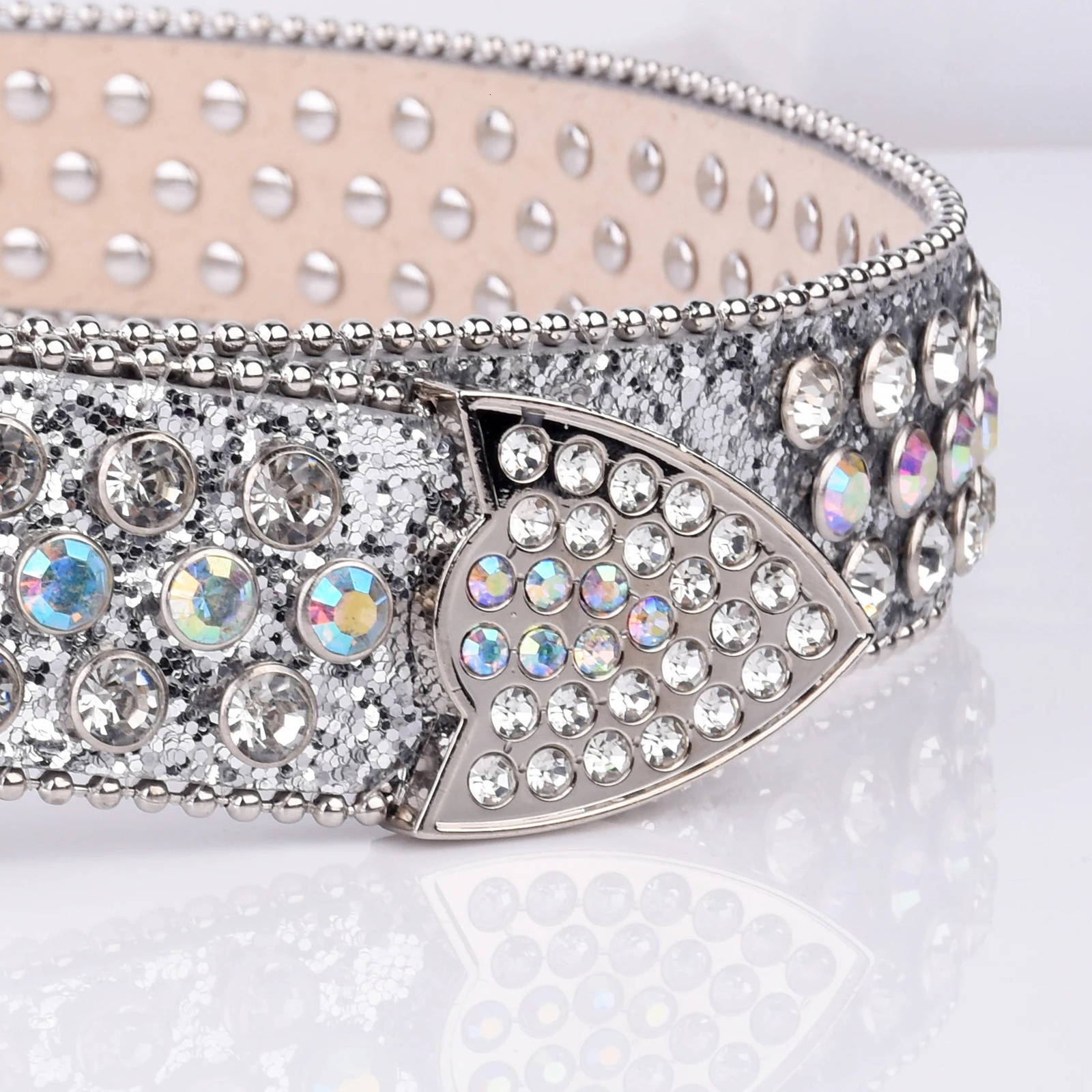 Punk Rhinestone Belt Chic Western Jeans Sparkle Crystal Denim Girl Mosaic Jeans Belt 251010