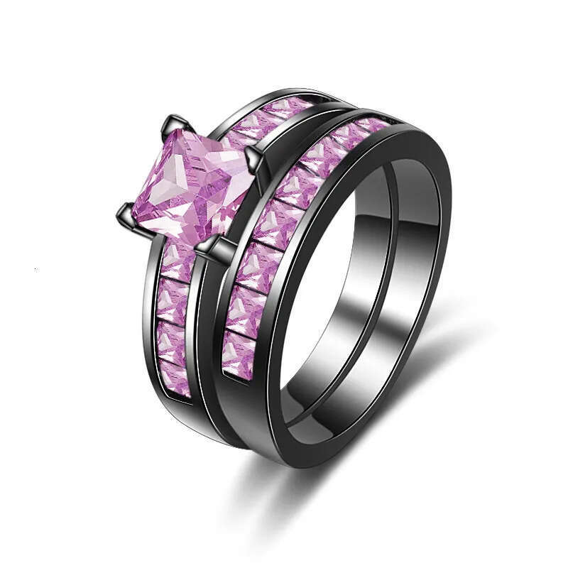 Princess cut Lab Dia Promise Ring sets Sterling Sier Party Wedding Rings for Women Bridal Fine Zircon Engagement Jewelry Gift