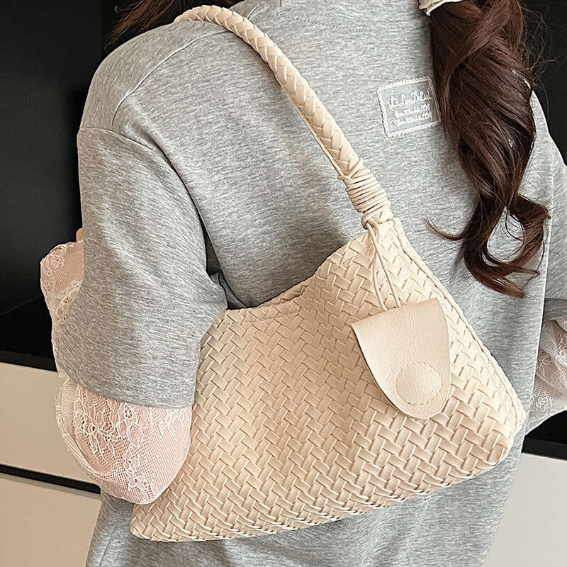 Korean Niche Handwoven Underarm Fashion Casual Handheld Mother-Daughter Large Capacity Shoulder Bag for Women