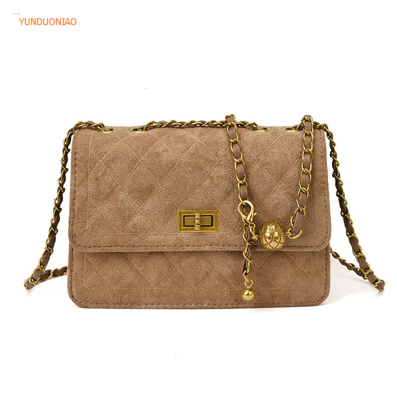 Retro style women's shoulder bag autumn and winter new designer bag luxury handbag small square bag quilted chain bag texture commuting crossbody