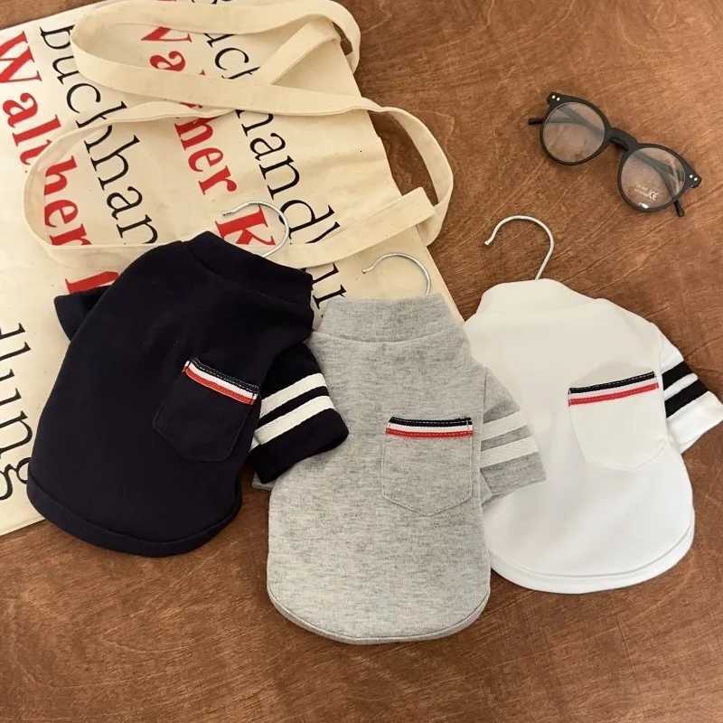 Fashion Pet Warm Pocket Sweatshirt Dog Striped Clothing Teddy Soft Bottoming Shirt Small to Medium Dog Winter Vest Puppy CoatW251017