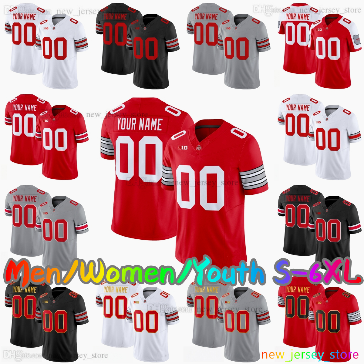 2025 Custom S-6XL 10 Julian Sayin Football Jersey 4 Jeremiah Smith 25 Bo Jackson 8 Arvell Reese 3 Lincoln Kienholz 33 Jack Sawyer 9 Tavien St. Clair Stitched Jerseys