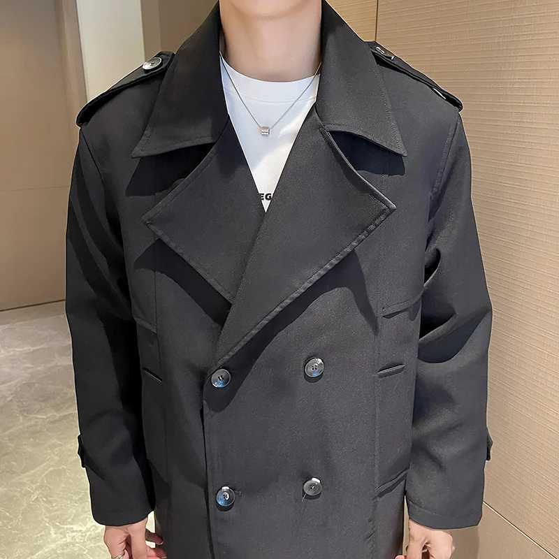 2025 new arrival spring coat men high quality fashion doublebreasted trench coat menautumn mens casual jackets male Z250918