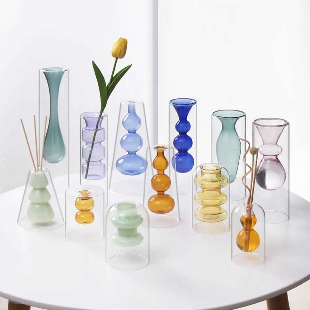 Creative Flower Vases Decorative Glass Bottles Hydroponic Planter for Wedding Centerpieces Living Home Office Table Decor C251017