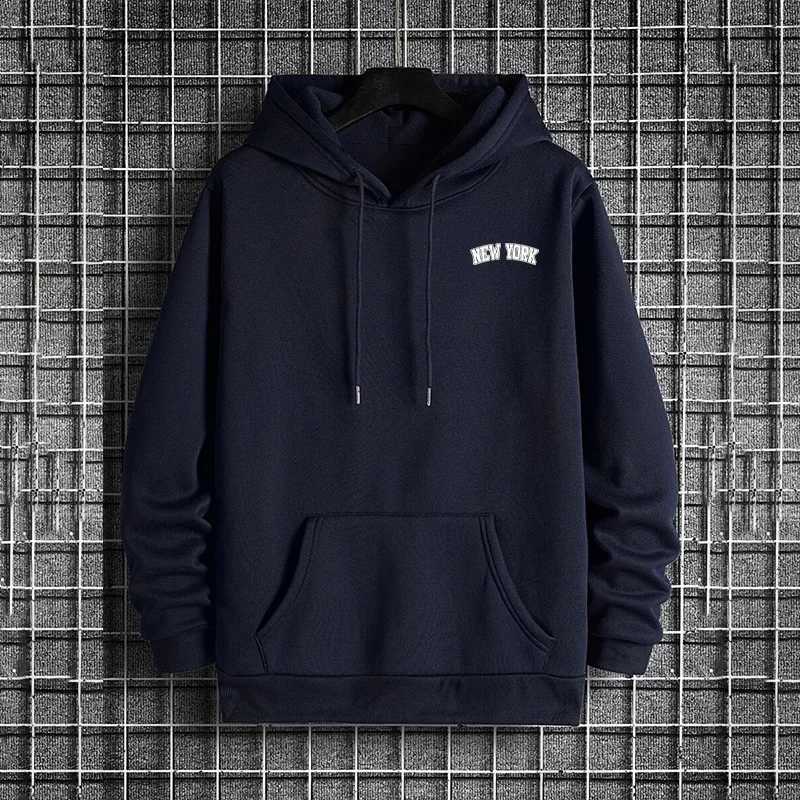 2025 Mens Hoodie High Quality Long Sleeve Solid Color Sweatshirt Urban Casual Fashion Sporty Hooded Outerwear man clothes Z251017