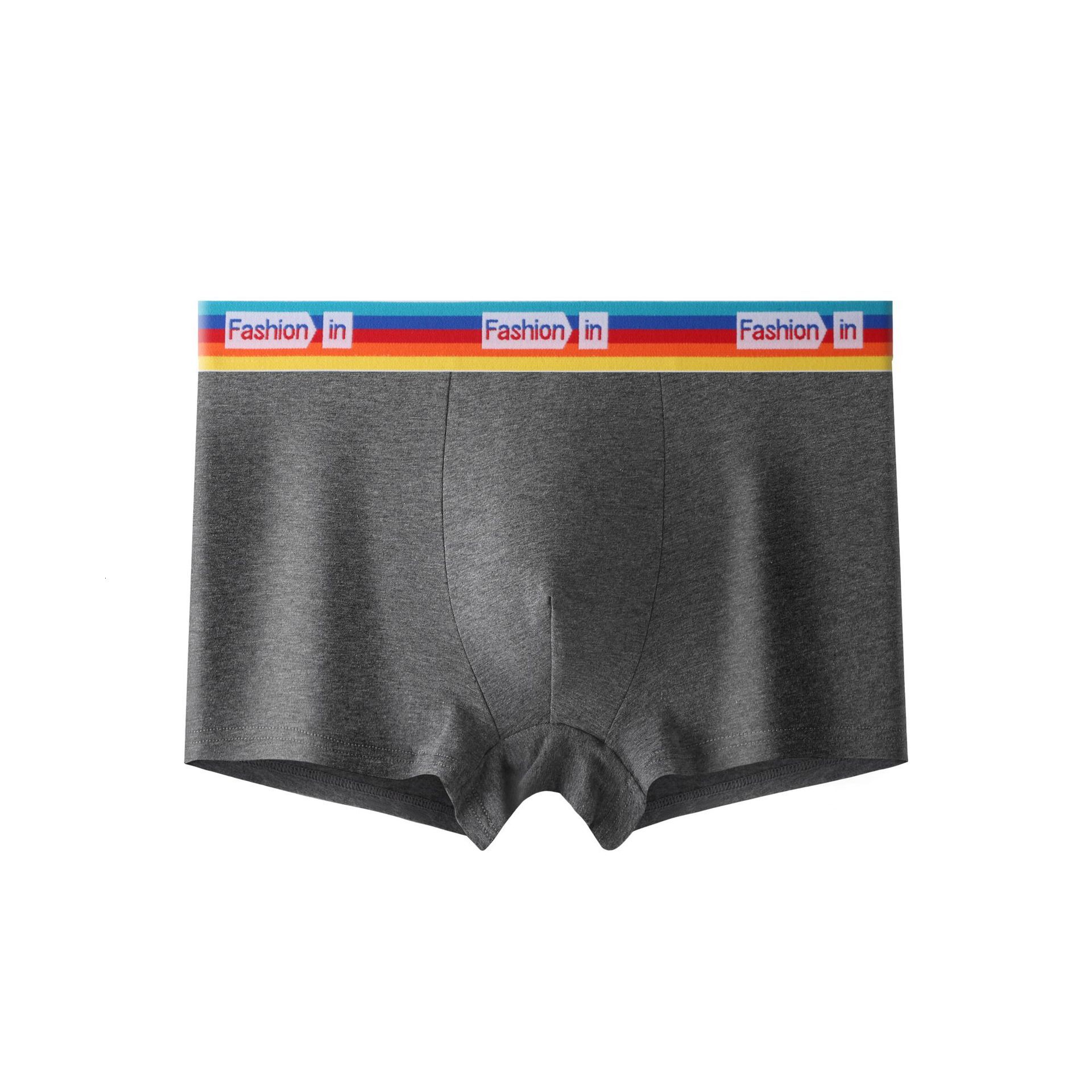 5 Pcs Pure Cotton Antibacterial Crotch Breathable Comfortable Combed Cotton Mid-Waist Solid Color Men's Boxer Briefs